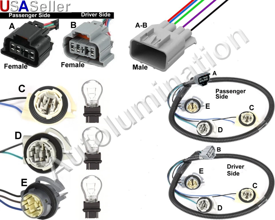 AUTOLUMINATION Tail Light Lamp Wiring Harness Chevy Suburban Tahoe GMC Yukon Cadillac Escalade