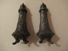 VINTAGE ANTIQUE W.B. MFG WEIDLICH BROTHERS SILVER PLATED SALT PEPPER SHAKERS
