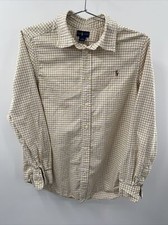 Ralph Lauren Mens Size M Windowpane Plaid Button Up Long Sleeve Shirt