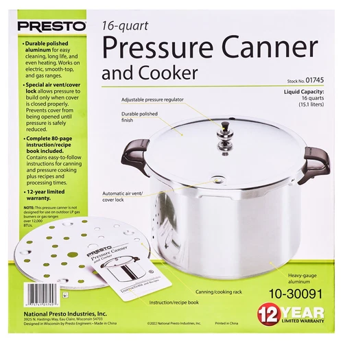 Presto 16 Quart Schnellkochtopf und Herd 01745 - Bild 6 von 11