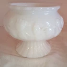 VINTAGE MILK GLASS candy compote / footed bowls 5 in tall 4.5 wide
