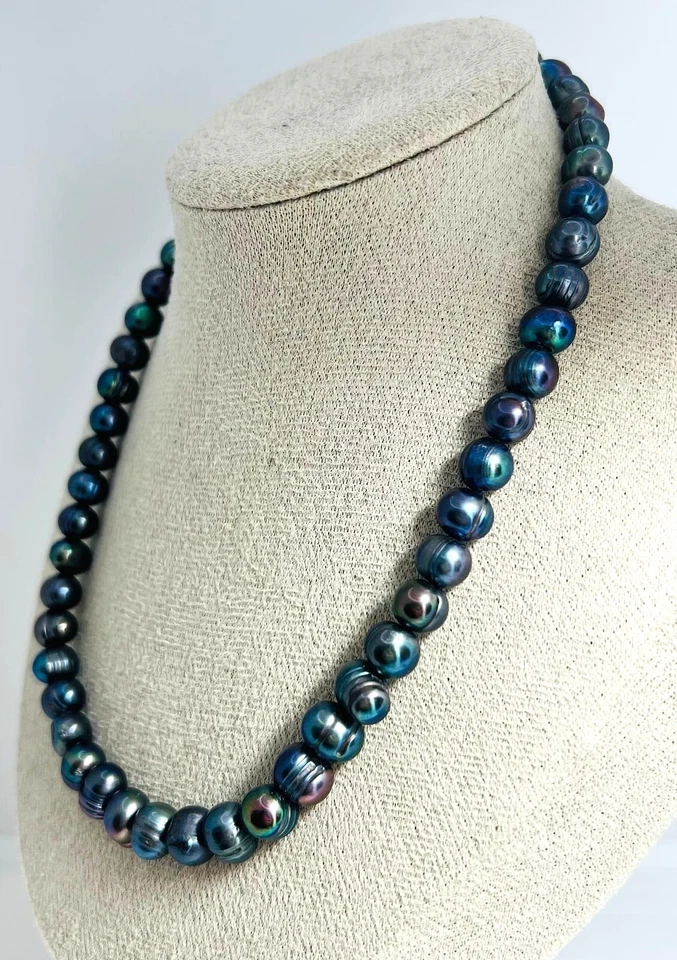 Tahitian Freshwater Pearl Necklace 40cm with Cubic Zirconia Clasp | Baroque P... - Image 4 of 4