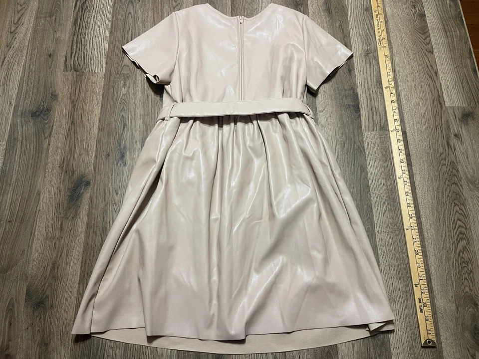 Vestido Wonder Nation, Meninas Tamanho Grande, Marrom, Cinto, Costas ZIp Up - Imagem 2 de 4