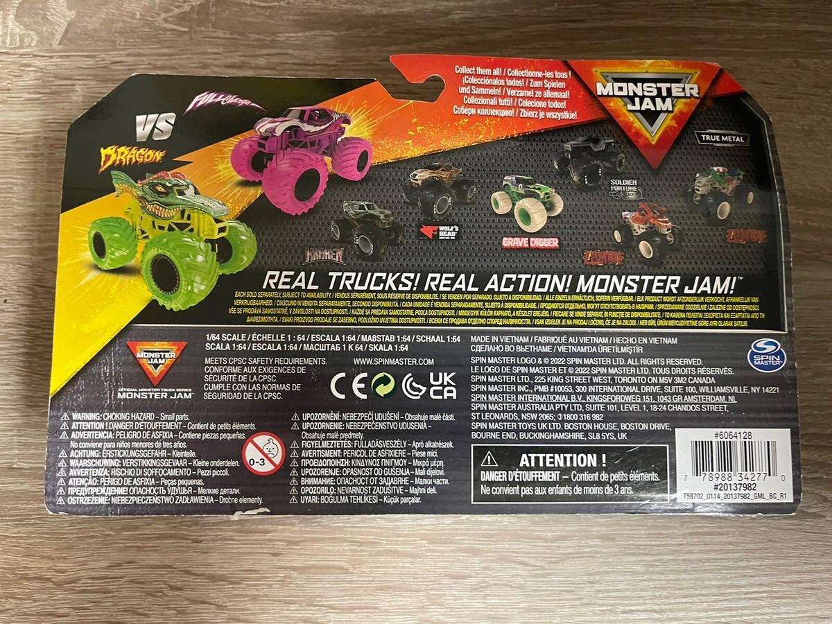 Monster Jam Series 21 Dragon & Pink Full Charge Spin Master 2-pack
