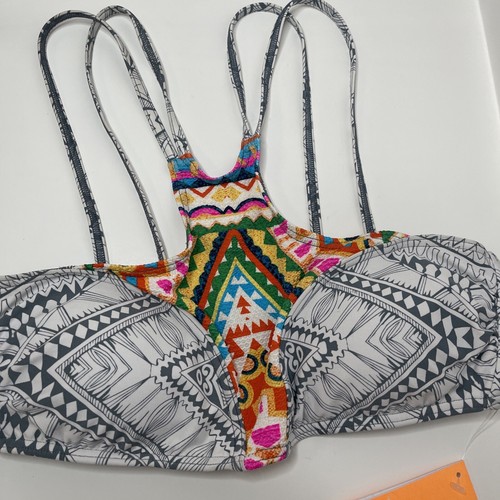 Rip Curl Women's Medium Surf Strappy Back Bikini Top SwimSuit Colorful - Picture 2 of 8