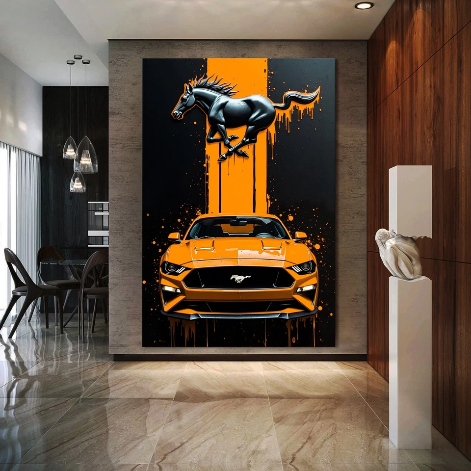 ✅ Wandbild, FORD MUSTANG - Abstrakt Auto, Acrylglas, Leinwand, Poster Bilder - Bild 3 von 4