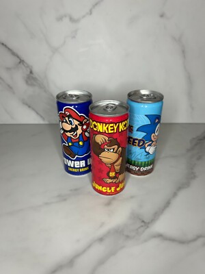 Donkey Kong/Mario/Sonic Jungle Juice Energy Drink Unopened Promo 2007 Nintendo