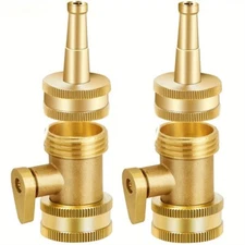 2Pcs High Pressure Hose Nozzles with Shutoff Valve for 3/4" GHT Garden Lawn Hose