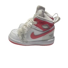 Toddler's Jordan 1 Mid SS White/University Red DR6497 116  NO INSOLE SIZE 4C