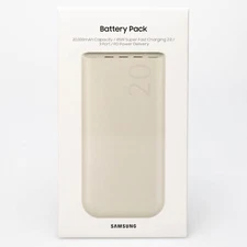 Samsung 20000mAh 45W 3 USB C Port Super Fast PD Battery Pack - Beige - New