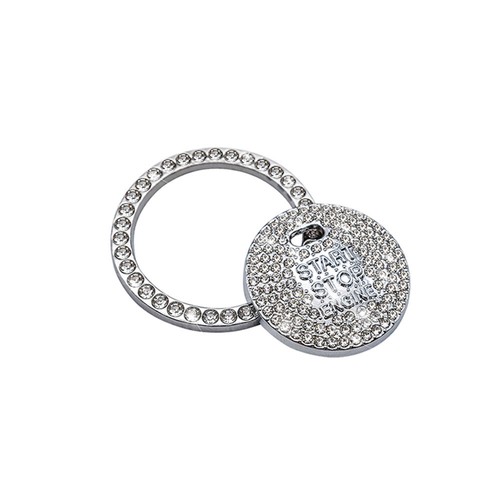 Anillo de parada de arranque del motor del automóvil botón pulsador interruptor llave diamante brillante accesorios - Imagen 9 de 12