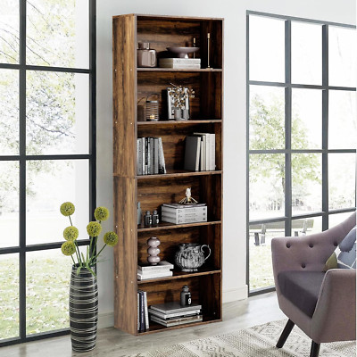 71'' Tall 6-Tier Bookcase - Stylish Open Shelves for Living Room & Office
