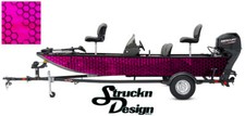 Boat Wrap Pink Modern Hexagon Fishing Abstract Bass Fish Decal Kit Vinyl Graphic