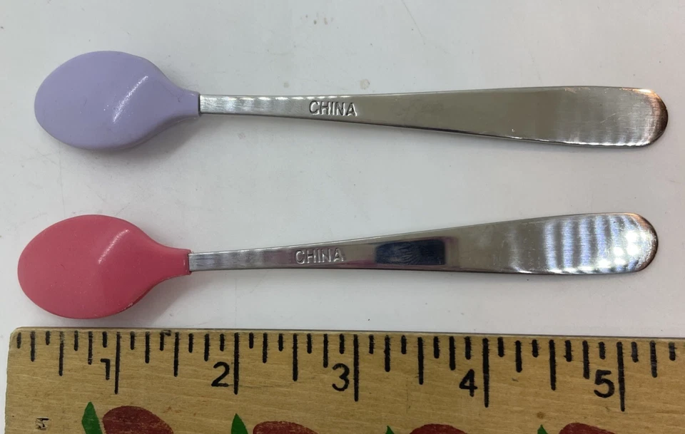 Utensilios cuchara silicona bebé Gerber punta suave rosa y púrpura Foto 4 de 4