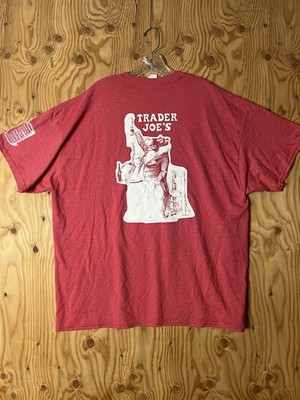 VTG Trader Joes T-SHIRT 2XL Short Sleeve HIPPO Logo Red Corn Hippopotamus Wine