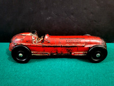 VTG 1930s Auburn Toy Co. Hard Rubber Red Race Car & Driver, Made In USA, 10-1/4