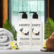 2 PACK Hempz White Gardenia Coconut Palm Body Moisturizer, 17oz 48-Hours