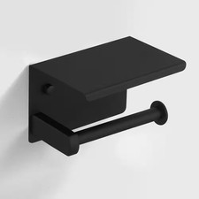 Wall Mount Toilet Paper Holder with Mobile Shelf Stainless Steel Rustproof Tissu