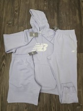 BWT New Balance Hoodie Shorts Joggers Set Purple Athletic Casual Outfit Sz XL
