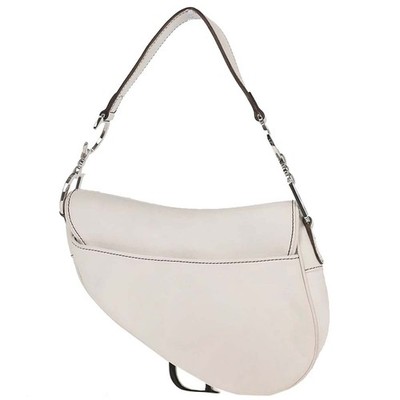 Christian Dior White Leather Saddle Handbag 01RU1003 177577 | eBay