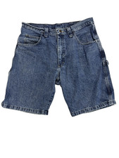 Wrangler Men's 34 Carpenter Denim Shorts Vintage Look Utility Workwear Western