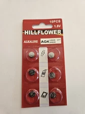 Fast Ship - 6 Pk Hillflower Watch Batteries-Ag4 /LR 626 /377-USA- EX- Date-2027