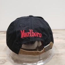 VINTAGE Marlboro Hat Cap Strap Back Mens One Size Black Red Country Store 90s