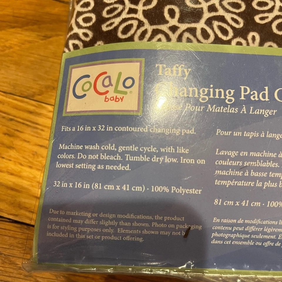 CoCaLo Baby Taffy Cambiador Almohadilla Cubierta Marrón Blanco Se Adapta a 16”x32” Cambiador Foto 4 de 4