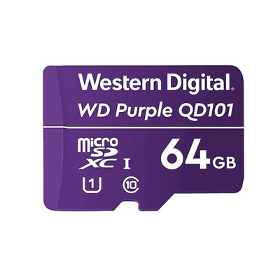 Wd Purple 64Gb Microsd Card For Surveillance Personal Computers Flash Memory