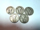 5 Different S-Mint  Standing Liberty Quarters - 1930, 29, 28, 27 & 1926