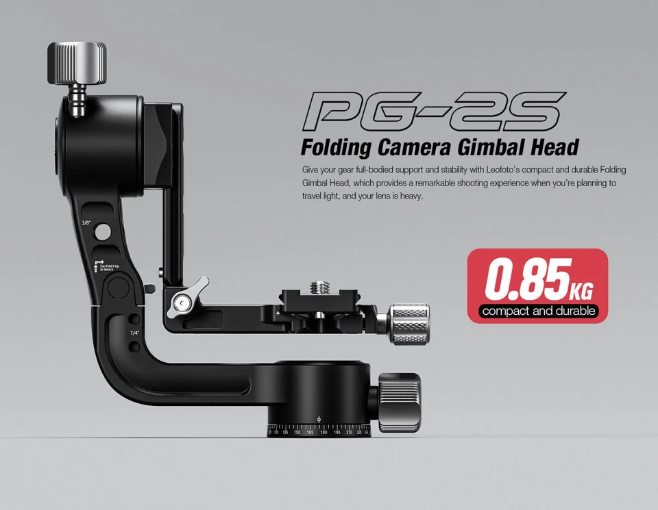 Leofoto PG-2S Compact Mini Folding Gimbal Head /ARCA Outdoor Travel Head Portabl - Image 3 of 4