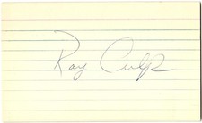 Ray Culp - Autograph- 1963-73 PHIL/CHIC/BOS