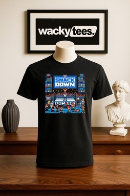 Wrestling Smack Down Wrestler Collection 8-Bit Gaming System Style Graphic Tee S