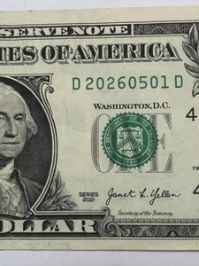 MAY 1 2026 Bday/Anniversary Fancy Serial Number Crisp Circulated $1 Dollar Note