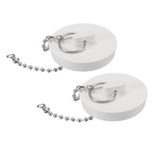 2Pcs Tub Stoppers Rubber Bathtub Stoppers Drain Plug 1-7/8" White