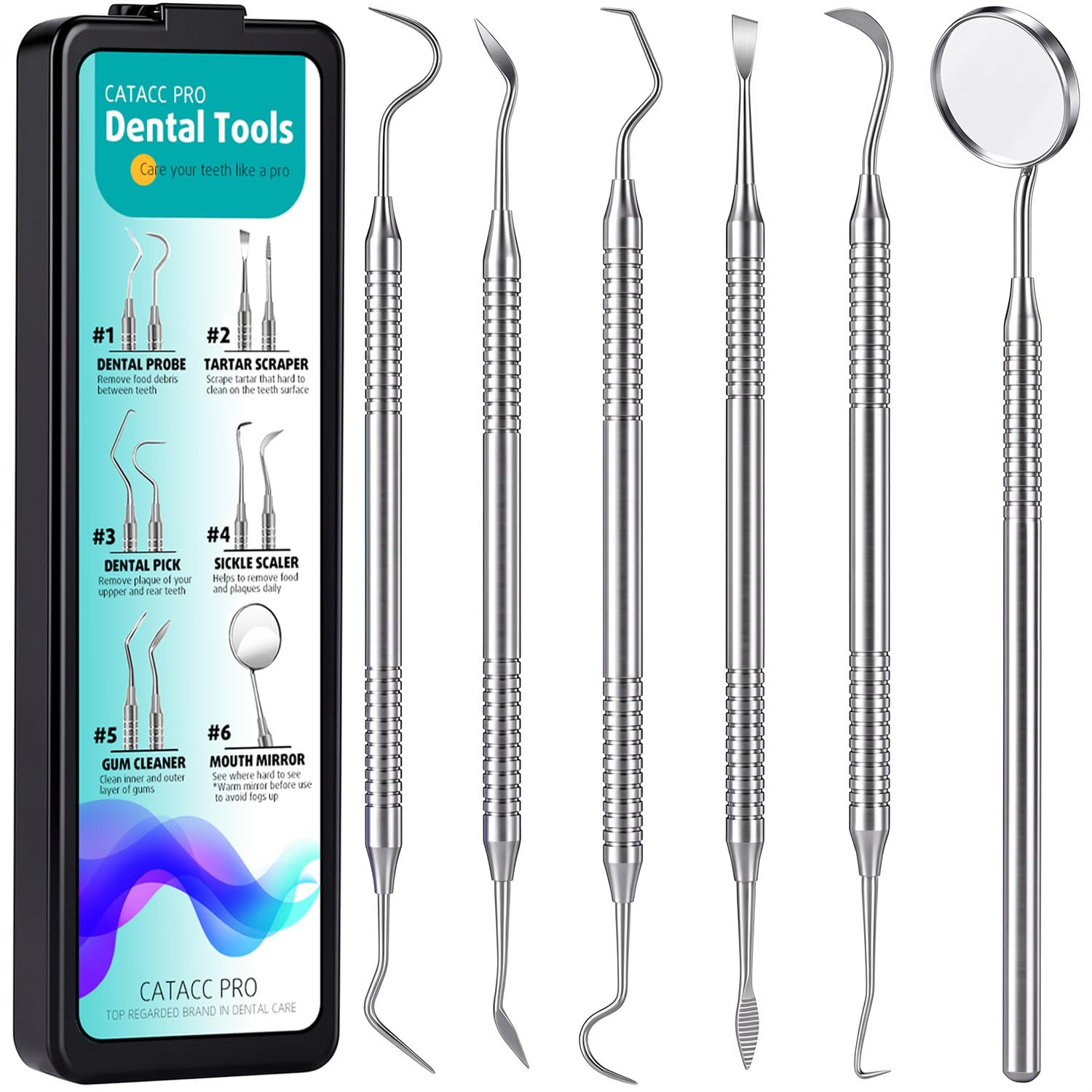 High Quality Dental Pick Tools Kit Plaque Tartar Remover Tooth Scraper Durable