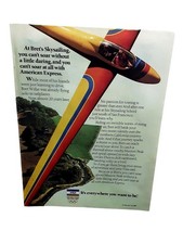 1987 Vintage Visa Print Ad Bret Skysailing Glider Adventure