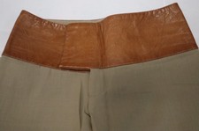 Pantalon Femme En Laine Beige Alvin Valley Avec Ceinture Intégrée En Cuir - Taille 32