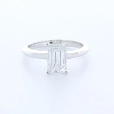 1.88ct Lab-Created Diamond E/SI1 Emerald 18K White Gold Classic Solitaire Ring
