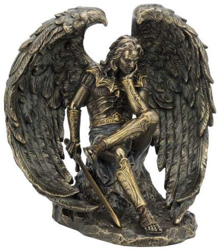 6.5" Cold Cast Bronze Color Lucifer The Fallen Angel Figurine Statue