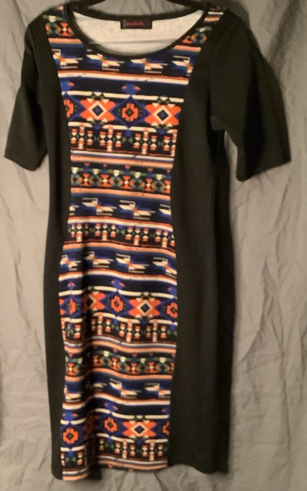 Annabelle Size Large multi pattern Black Dress - image 1