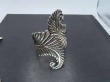 Antique Taxco Mexico Sterling Silver Clamper Bangle Bracelet, 72.1g