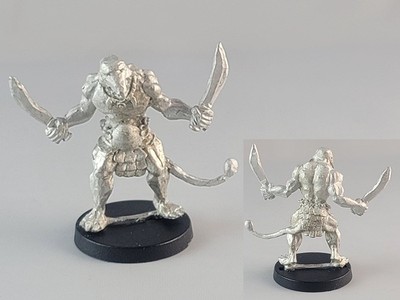 Cyclopean Bog Raider (Fimir) w/two Swords by 5th Field Fantasy Miniatures Metal