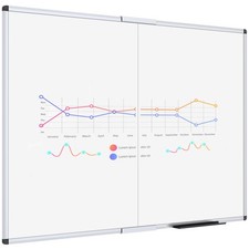 Magnetic Foldable Whiteboard, 48 x 36 Inches, Dry Erase Wall Mounted Board fo...