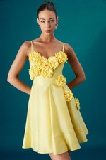 Coast Yellow Mini Dress Womens Occasion Dresses