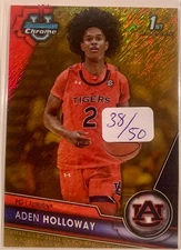 2023-24 Bowman Chrome U - Gold Shimmer Refractor #10 Aden Holloway 1st /50