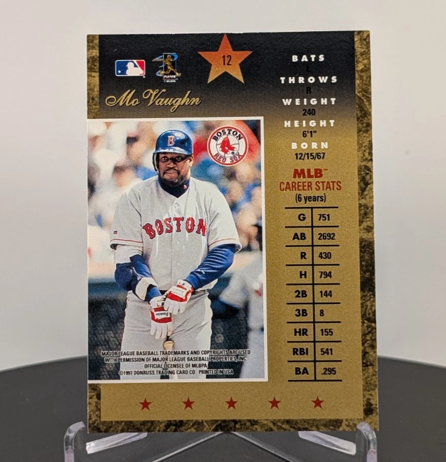1997 Donruss Elite Mo Vaughn Gold Stars #12 - Image 2 of 4