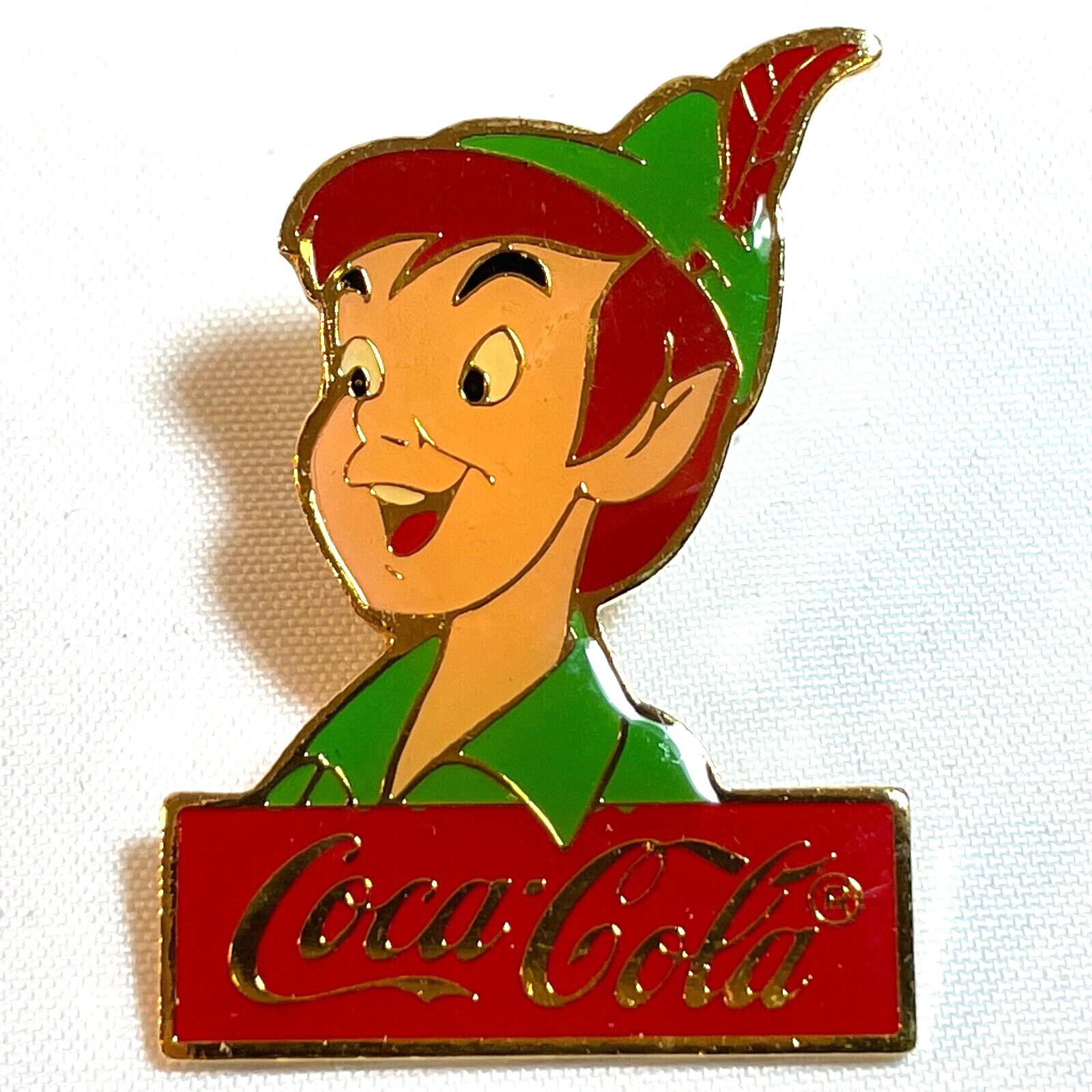 VTG - PETER PAN Coca-Cola Walt Disney World WDW 15th Anniversary Cast Pin 1986
