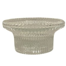 Reversible Pillar/Taper Candle Holder Ribbed Crystal Glass USA made Ind Glass Co