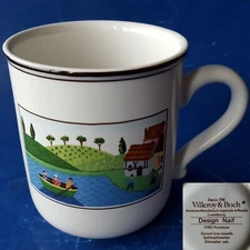 Villeroy & Boch Luxembourg DESIGN NAIF 10-Oz Porcelain Mug #3. Boaters by Laplau